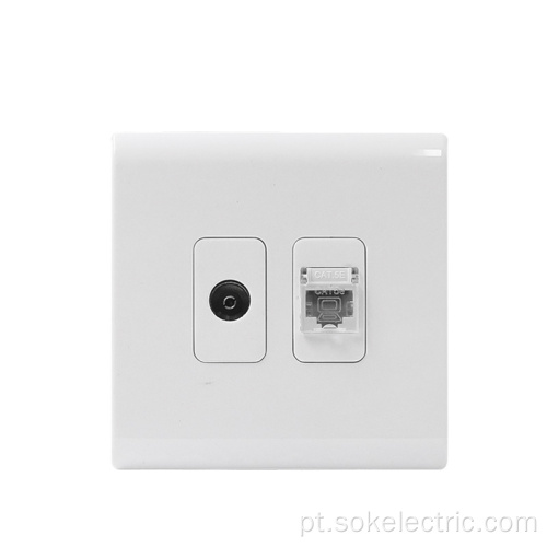 1Gang RJ45 LAN 1Gang TV Socket Outlet